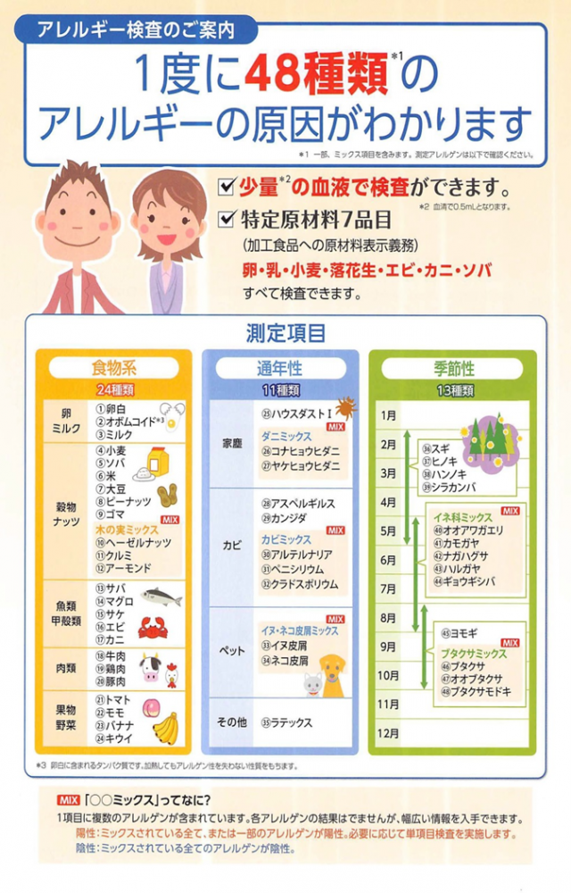 アレルギー検査のご案内